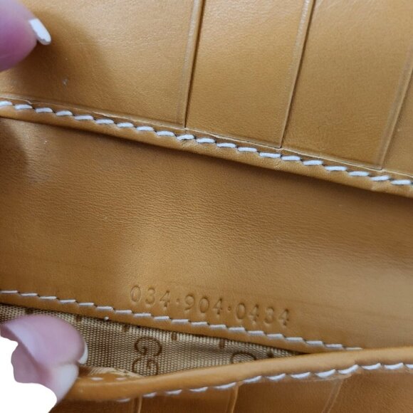 Gucci Wallet Bifold Long Envelope Checkbook Passport Beige Tan Vintage Authentic - Picture 9 of 12